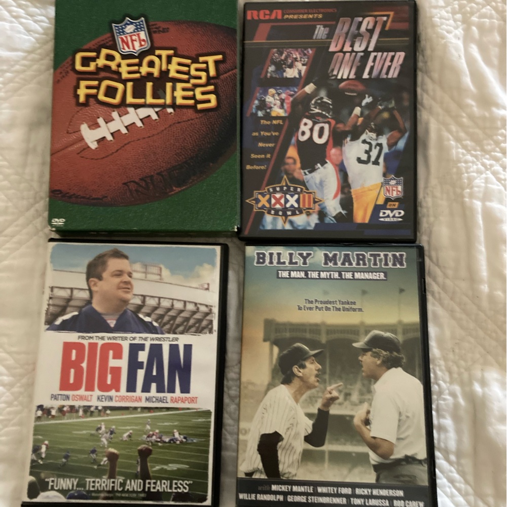 NFL DVD Bundle - Greatest Follies, Best One Ever, Big Fan, Billy Martin